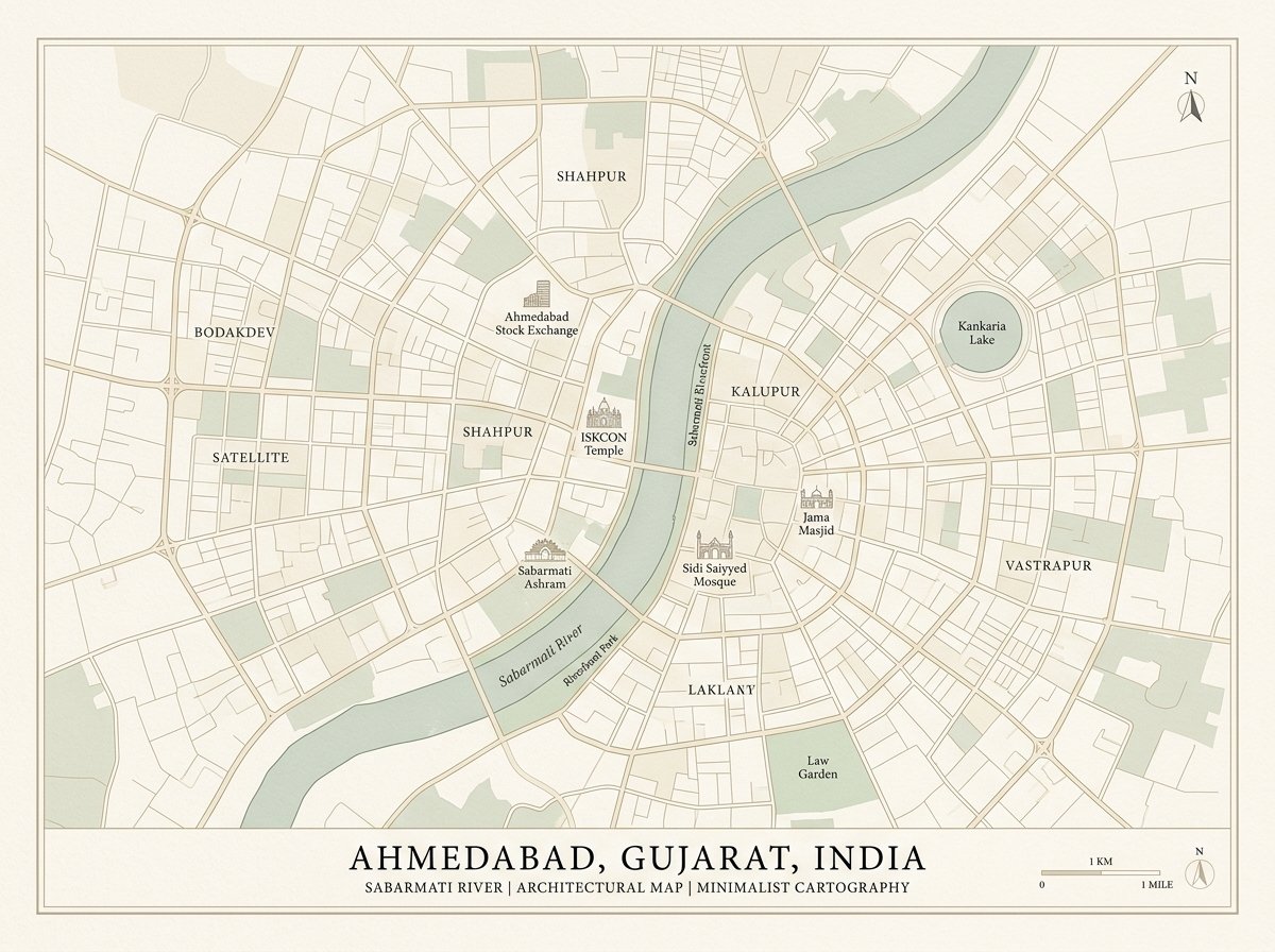 Map of Ahmedabad, Gujarat